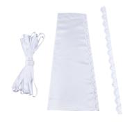 TNKBREEZE 1pc Adjustable Fit Satin Corset Back Zipper Replacement Kit Bridal Gown Alteration Extender With Lacing Loops White Fabric For Formal Wedding Dresses(Medium Size)