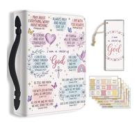TNKBREEZE 1Pc Bible Cover Inspirational Words PU Leather Bible Case Carrying Case with Bookmark for Women Men Christian Bible Note Books Carrying Accessories 20.3x28.5x5.9cm