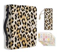 TNKBREEZE 1Pc Leopard Bible Cover Gold Leopard Print PU Leather Bible Case Carrying Case with Bookmark for Women Men Christian Bible Note Books Carrying Accessories 20.3x28.5x5.9cm