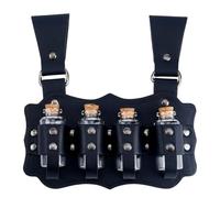 TNKBREEZE 1Pc Medieval Alchemy Cork Potion Bottle Belt Loop Black Renaissance Potion Wizard Vial Cosplay Accessories Magic Vial Jar Glass Belts for Hollween Festival Cosplay Costume Decor
