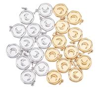 TNKBREEZE 24pcs 2 Styles 3D Moon Charm Flat Round Pendant Necklace 304 Stainless Steel with Open Jump Rings For Women Circle Pendants For Jewellery Women Making Gift