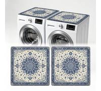 TNKBREEZE 2Pcs Boho Flower Washer and Dryer Covers for the Top Mandala Dryer Top Protector Mat Non-Slip Washing Machine Dust Cover Pad for Home Laundry Room Kitchen 23.6 x 23.6 Inches