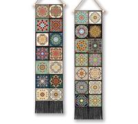 TNKBREEZE 2Pcs Mantra Collage Vertical Tapestry with Tassels Long Vertical Tapestry Wall Hanging for Bedroom Bathroom Living Room Warm Long Narrow Wall Hanging Dorm Room Home Art Decor 130x33cm