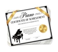 TNKBREEZE 30Pcs Piano Personalized Certificates 25x20cm Musical Instruments Blank Award Certificate Paper for School Home Office Animals Party Certificate Paper for Awards Birthday Parties