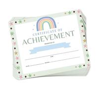 TNKBREEZE 30Pcs Rainbow Personalized Certificates 25x20cm Green Stars Blank Award Certificate Paper for School Home Office Animals Party Certificate Paper for Awards Birthday Parties