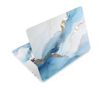 TNKBREEZE 3Pcs Laptop Skin Sticker Decals Marble Texture Laptop Decals PVC Computers Notebook Skin Protector Sticker for Office Work Study Blue Gold