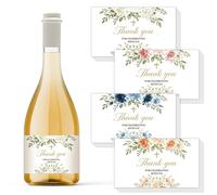TNKBREEZE 40pcs Cross Design Wine Labels Mini Champagne Bottle Labels White Waterproof Self-Adhesive Bottle Decals 2x3.5 Inch/5x9cm for Wedding Birthday Party Favors Gift Decor