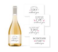 TNKBREEZE 40Pcs Wine Labels Bar Decor Hearts Wine Stickers for Champagne Wedding Birthday Party Mini Bottle Label Stickers I Can't Say I Do Without You 9*5cm/3.54*1.96in for Dispenser Glass Bottles