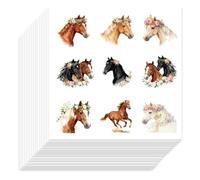 TNKBREEZE 450Pcs Horses Stickers 1 Inch Self-Adhesive Paper Decorative Stickers Waterproof Planner Decals for Suitcase, Skateboard Refrigerator Helmet Mobile Phone Shell 90x90mm/sheet