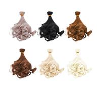 TNKBREEZE 6Pcs Doll Hair Wigs Doll Curly Wig Set Twist Braid Dolls Wig with 6 Colors for BJD Makings Accessories Adult Maker Projects and Replacement Crafting Making Supplies