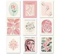 TNKBREEZE 9 Pcs Abstract Wall Art Plant Unframed Canvas Prints Poster Decor Artwork Aesthetic Paintings for Back to School Living Room Kitchen Bedroom Bathroom Café Florist 8x10In