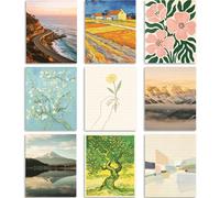 TNKBREEZE 9 Pcs Oil Painting Wall Art Tree Mountain Unframed Canvas Prints Poster Decor Artwork Aesthetic Paintings for Back to School Living Room Kitchen Bedroom Bathroom Home Dorm Decoration 8x10In