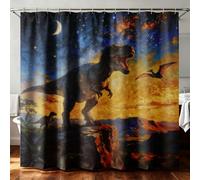 TNKBREEZE Animal Art Shower Curtains Dinosaur Boho Shower Curtain with 12 Hooks Starry Sky Waterproof Polyester Bathroom Curtains 183cmx183cm for Bathroom Decor Accessories Bathtub Curtain