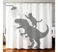 TNKBREEZE Animal Art Shower Curtains Dinosaur Boho Shower Curtain with 12 Hooks Waterproof Polyester Bathroom Curtains 183cmx183cm for Bathroom Decor Accessories Bathtub Curtain