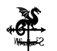 TNKBREEZE Animal Weather Vane Black Metal Wind Vanes Iron Animal Wind Direction Indicator for Garden Farmhouse Chicken Coop Shed Outdoor Wind Measuring Tool Weathervanes (Magic Dragon Silhouette)