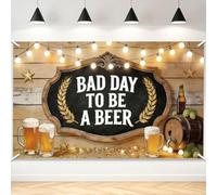 TNKBREEZE "Bad Day to be a Beer" Backdrop Banner Retro Rustic Wooden Board Photo Background 5.9×3.6ft Party Photo Booth Props Supplies for Man Cave, Tap Room, Homebrewer