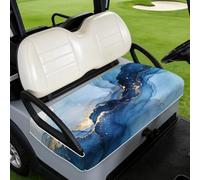 TNKBREEZE Blue Gold Golf Cart Seat Covers Flowing Texture Universal Seat Towel Blanket for Most 2-Seater Breathable Washable Golf Cart Accessories Protect Cover Gifts for Sports Lovers 51x31inch