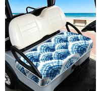 TNKBREEZE Blue Golf Cart Seat Covers Wave Patterns Universal Seat Towel Blanket for Most 2-Seater Breathable Washable Golf Cart Accessories Protect Cover Gifts for Sports Lovers 51x31inch