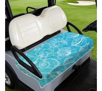 TNKBREEZE Conch Golf Cart Seat Covers Replacement Protector Cover Blanket Sea Pattern Blue Seat Towel Fibre Non-Slip Universal Fit for 2-Seat Golf Carts 130×78.5cm(51×31inch)