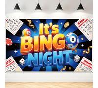 TNKBREEZE Game Night Background Banner Bingo Wall Rectangle Backdrop 180x110cm/5.9x3.6ft Polyester Photography Backdrop for Birthday Wedding Party Banner Decorations Photo Studio Portrait Photoshoot