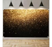 TNKBREEZE Glitter Background Banner Gold Spots Wall Rectangle Backdrop 180x110cm/5.9x3.6ft Polyester Photography Backdrop for Birthday Wedding Party Banner Decorations Photo Studio Portrait Photoshoot