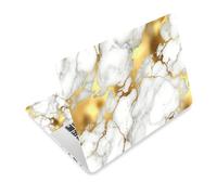 TNKBREEZE Marble Laptop Skin Sticker Decal for Work School Notebook Skin Sticker 3Pcs Laptop Cover Decals Fit Computers 15 15.6 inches White Marble with Gold Veins