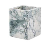 TNKBREEZE Natural Marble Toothbrush Holder Bathroom Organizer Stone Square Cup 8.9cm for Wide Makeup Brush Pen Pot Bathroom Vanity Countertop Organizer (Dark Slate Gray)