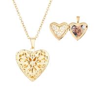 TNKBREEZE Personalized Heart Locket Necklace Vintage Engraved Lockets Pendant Lockets Custom Photo Gold Charm That Holds Picture Customized Memorial Jewelry for Women (Snowflakes)