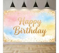 TNKBREEZE Rainbow Backdrop Colorful Background Banner 180x110cm Polyester Pastel Photography Backdrop for birthday Photo Studio Shoot