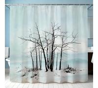 TNKBREEZE Snowy Scene Art Shower Curtains Tree Boho Shower Curtain with 12 Hooks Waterproof Polyester Bathroom Curtains 183cmx183cm for Bathroom Decor Accessories Bathtub Curtain