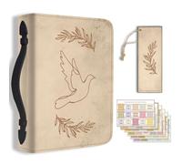 TNKBREEZE Vintage Dove Bible Cover Olive Branch PU Leather Bible Case