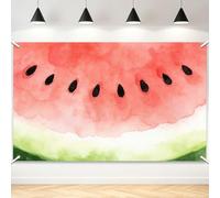 TNKBREEZE Watermelon Summer Backdrop Watercolor Fruit Party Polyester Hanging Banner Summer Cake Table Birthday Celebration Decorations Supplies for Women Men Portrait Photo Booth Props 71×43inch