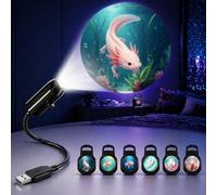 TnLnYn Axolotl Projector Night Light, 2-in-1 USB Mini Projection Night Light 360 Rotating LED Projector Suitable for Car or Room Ceiling Decoration Accessories, Axolotl Gift for Women and Men