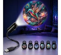 TnLnYn Hummingbird Projector Night Light, 2-in-1 USB Mini Projection Night Light 360 Rotating LED Projector Suitable for Car or Room Ceiling Decor Accessories, Hummingbird Gift for Women and Men