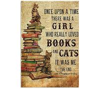 TNND A Cute Motivation Everyday Books And Bengal Cat Poster Great Poster For Kids Art Wall Decor Metal Sign Poster 8x12 inches