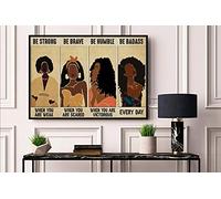TNND Be Strong Be Brave Be Humble Be Badass Poster Black Women Poster Black Pride Poster Black History Month Poster Wall Art Decor Retro Wall Decor Metal Sign Poster 8x12 inches