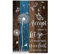 TNND Butterfly Accept What Is Let Go Metal Sign Art Tin Metal Poster Gift 8x12 inch