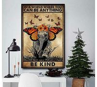 TNND Butterfly Elephant In A World Where You Can Be Anything Be Kind Poster Art Wall Decor Metal Sign Poster 8x12 inches