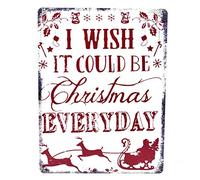 TNND I Wish It Could Be Christmas Xmas Metal Novelty Wall Plaque Sign Decor Tin Sign 8x12 inch