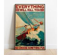 TNND Love Beach Everything Will Kill You So Choose Something Fun Sailing Funny Couple Metal Sign Art Tin Metal Poster Gift 8x12 inch