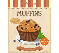 TNND Retro Muffins Metal Sign Fast Food Diner Art Tin Plaque Vintage Cafe Bar Art Tin Sign 8x12 inch