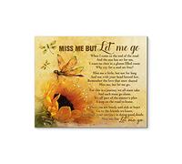 TNND Sunflowers Dragonfly Miss Me But Let Me Go Metal Sign Bathroom Decor Vintage Mural 8X12 inches