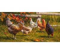 TNND The Garden Club Chicken Rooster Hen Farm Poster Art Wall Decor Metal Sign Poster 8x12 inches