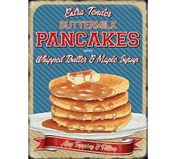 TNND Vintage Style Metal Wall Sign Plaque Pancake American Food Kitchen Retro Gift Tin Sign 8x12 inch