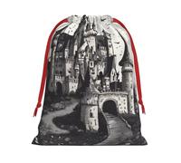 tnnutp Horrible Fairy Tale Castle01 Drawstring Gift Bag Christmas Bags Holiday Gift Bag for Christmas Party Supplies