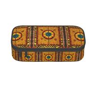 Tnnutp Large Pencil Case Indian Pattern Aesthetic Zipper Pencil Case Large Capacity Stationery Pen Bag, black, standard size, Art Deco