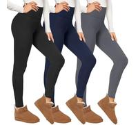 TNNZEET 2 Pack Thermal Leggings Women UK High Waisted Fleece Lined Pants | Ladies trousers for gym in winter, Thick warm pants for yoga, 3 Pack Fur bottoms for running in cold weather, Hiking clothing