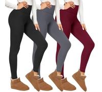 TNNZEET 2 Pack Thermal Leggings Women UK High Waisted Fleece Lined Pants | Ladies trousers for gym in winter, Thick warm pants for yoga, 3 Pack Fur bottoms for running in cold weather, Hiking clothing