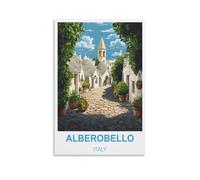 TNODZ Landscape Paint by Numbers Kits,Alberobello Italy Easy DIY Acrylic Pigment Drawing Paintwork for Home Wall Decor 30x40cm