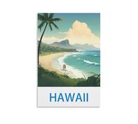 TNODZ Landscape Paint by Numbers Kits,Hawaiis Surf Easy DIY Acrylic Pigment Drawing Paintwork for Home Wall Decor 50x60cm